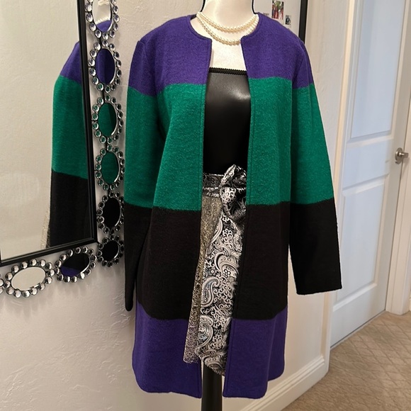 Max Studio, Color Block Open Jacket/Sweater - Picture 1 of 3